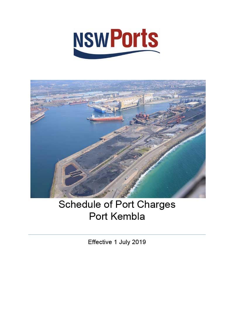 Port Kembla Schedule of Charges NSW Ports