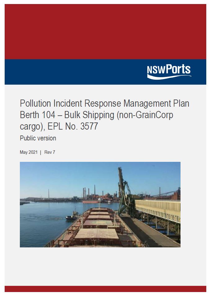 Pollution Incident Response Management Plan Berth 104 