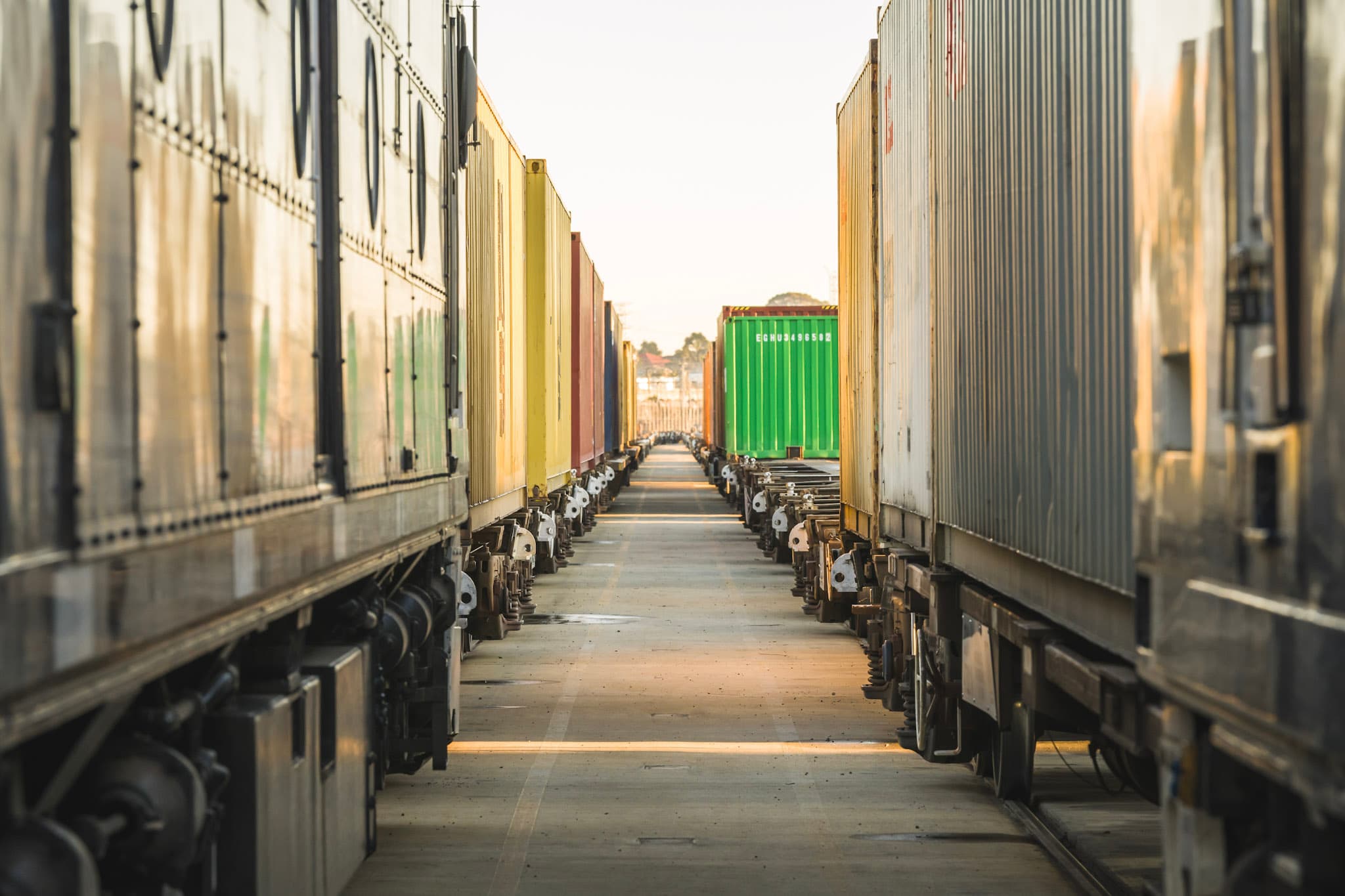 Containers on rail 