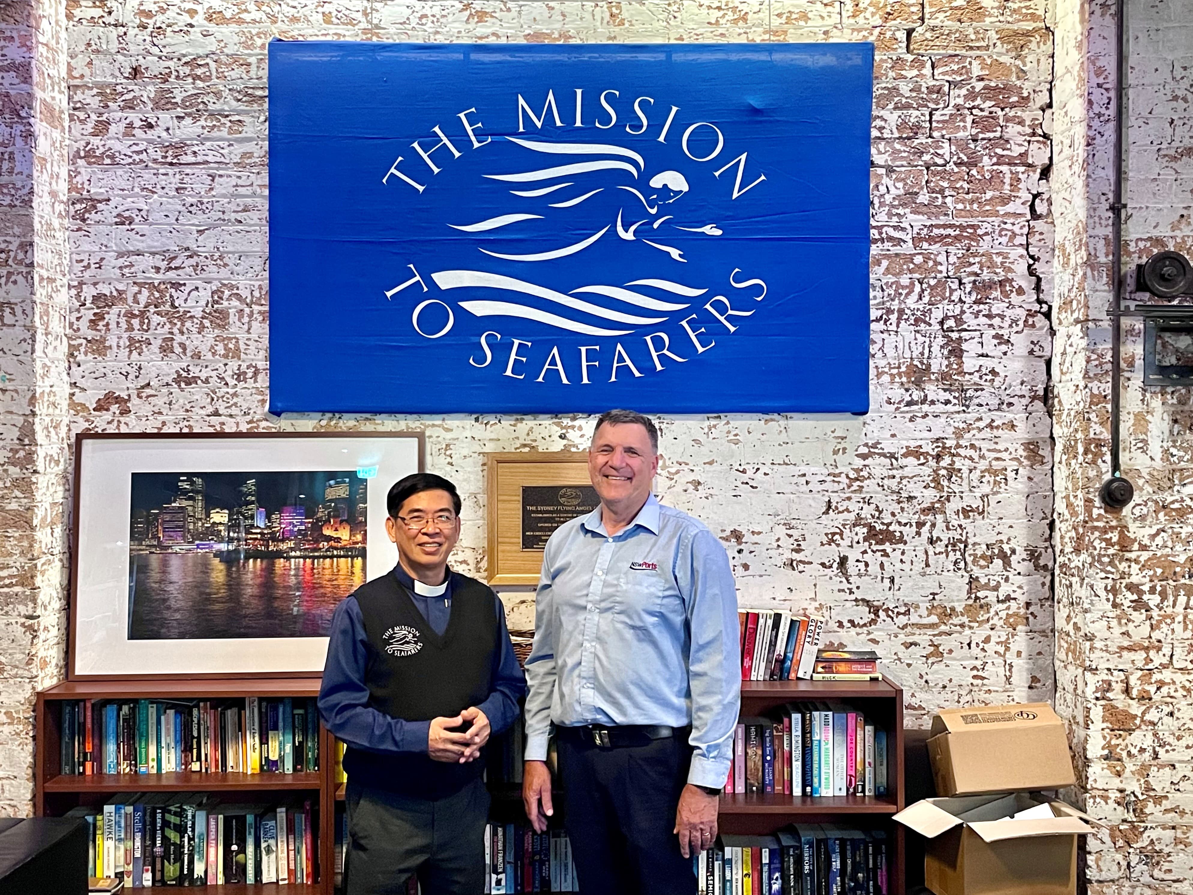 NSW Ports staff visiting the Sydney Mission to Seafarers Centre