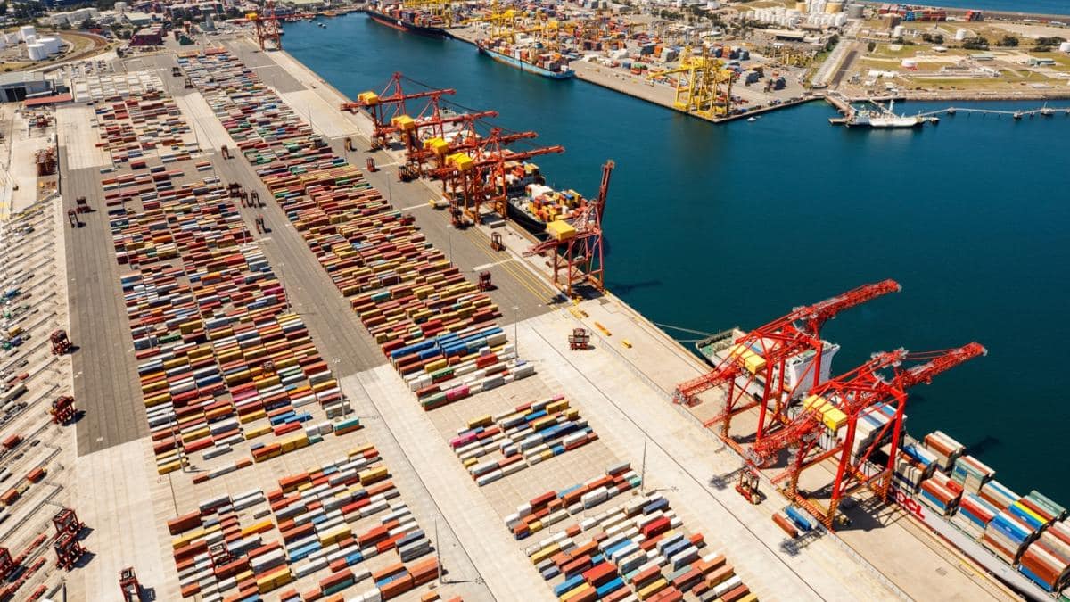 Aerial shot of Port Botany's Brotherson Dock