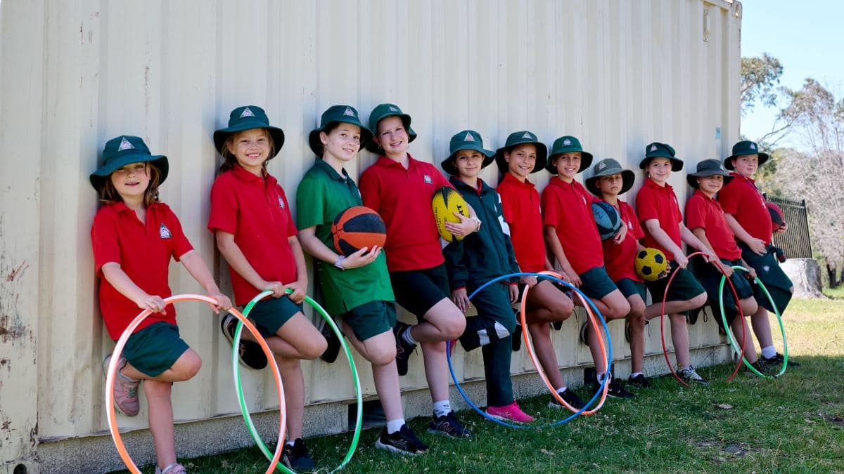 school kids with shipping container grant 