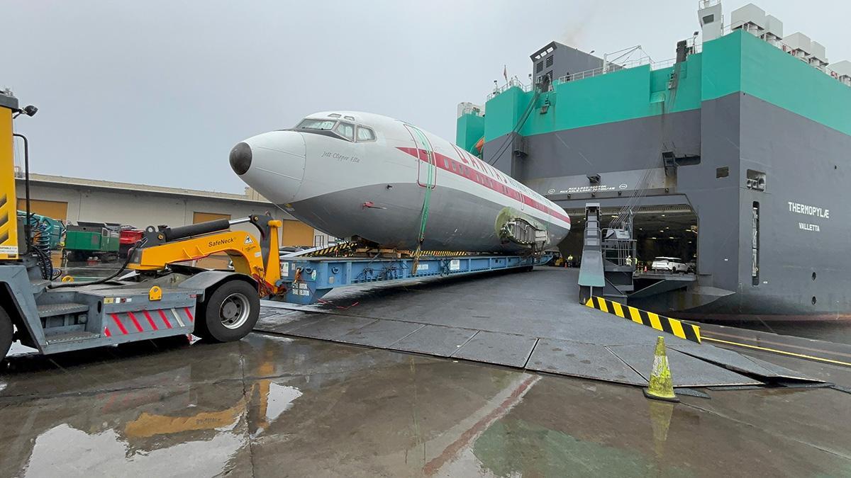 Travolta’s Former Jet Arrives at Port Kembla